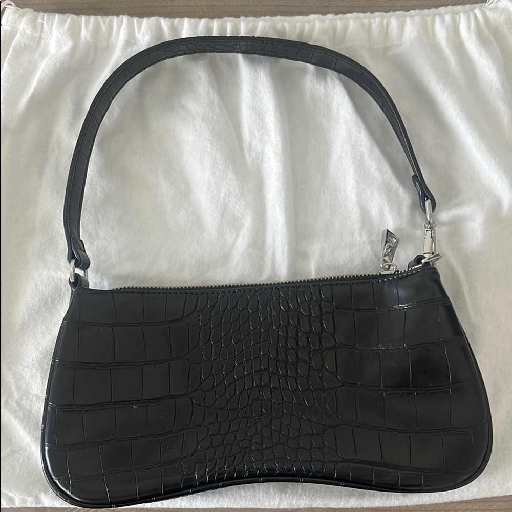 JW PEI Black Crocodile-Embossed Women's Bag